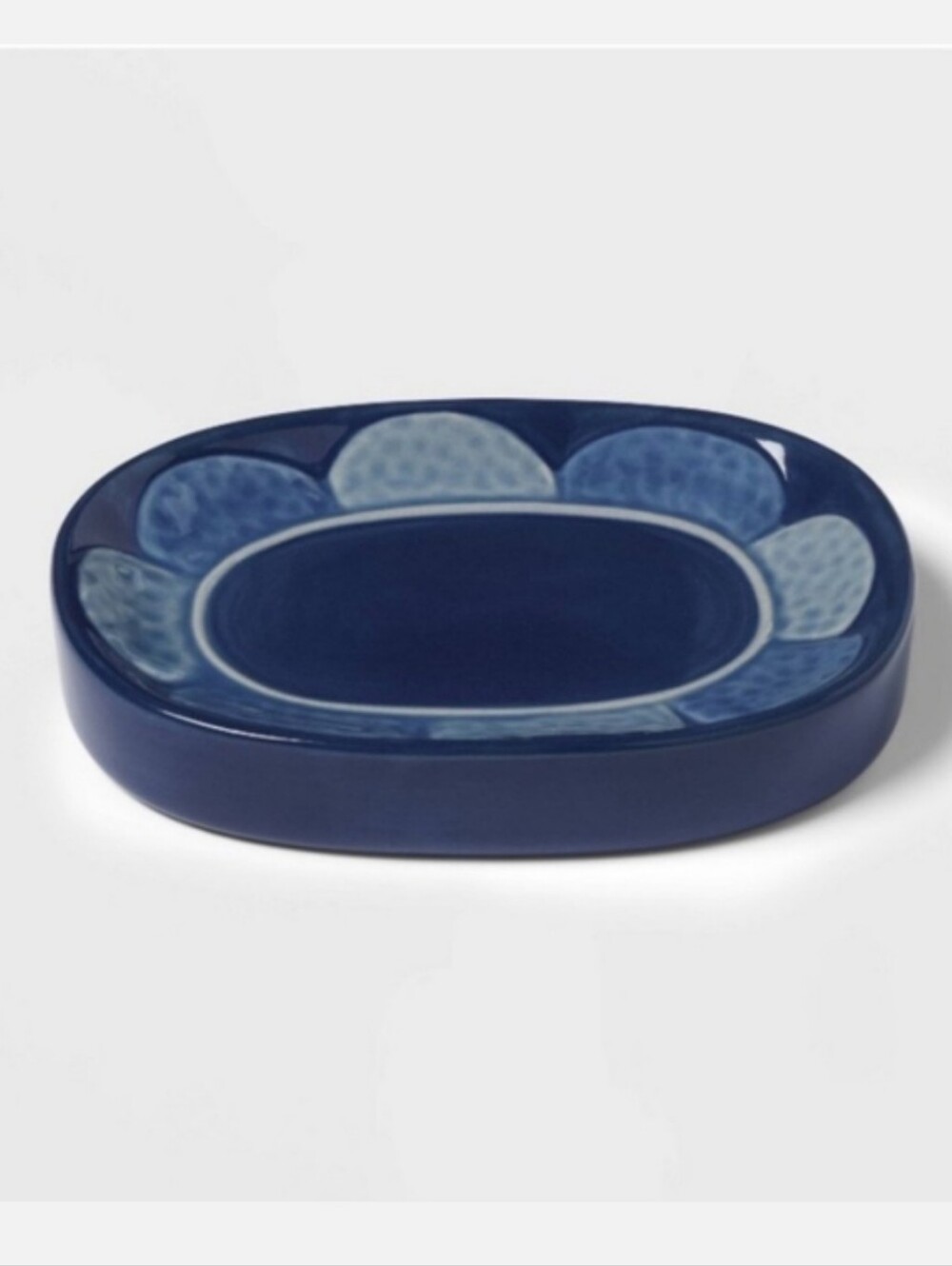 Opalhouse Jungalow NWT Ceramic Floral Soap Dish In Blue Bathroom Kitchen